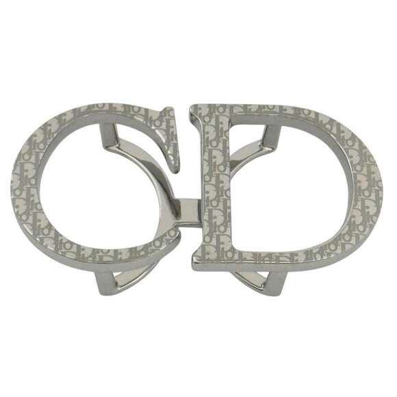 Christian Dior Dior Men's CD Belt Buckle Silver 35mm Width Oblique